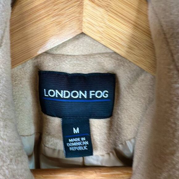 London Fog Tan Big Button Double Breasted Peacoat Medium - Picture 2 of 11